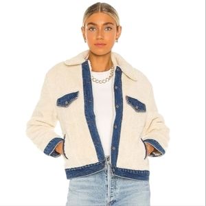 Levi's Cream and Blue Women's Jacket